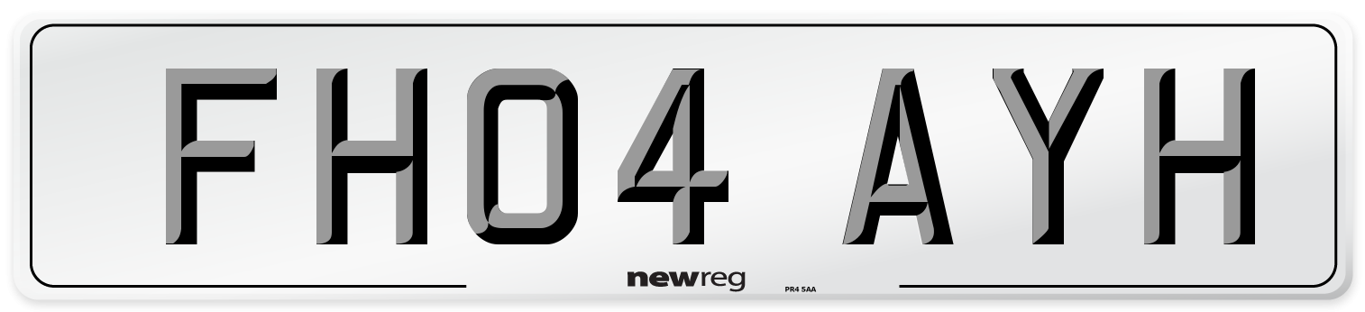 FH04 AYH Number Plate from New Reg